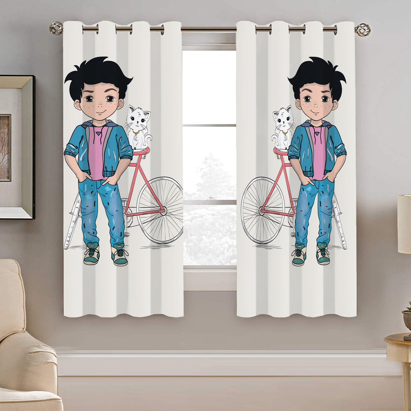 پرده نیروانا طرح پسرونه مدل مخمل کد 8150 سایز 140×200 سانتی متر