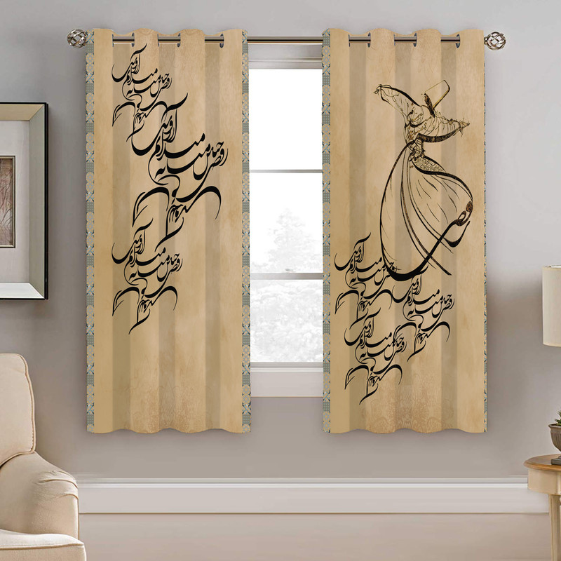 پرده نیروانا طرح شعر مدل مخمل کد 8997 سایز 140×200 سانتی متر