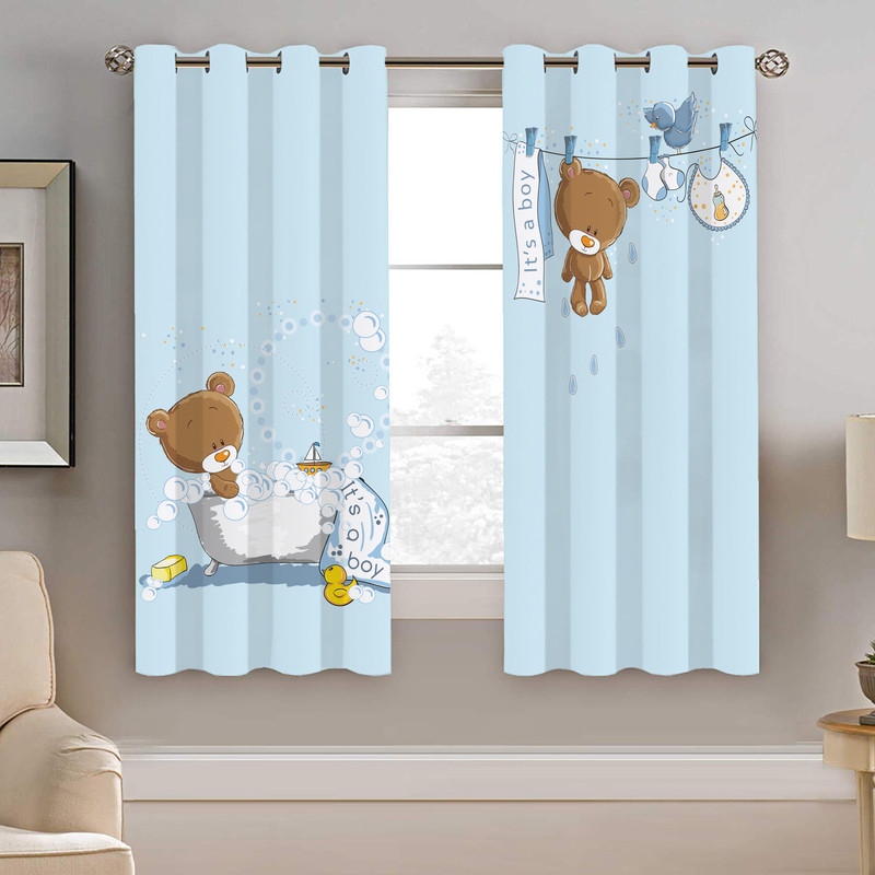 پرده نیروانا طرح خرس بندرخت کودک مدل هازان کد 8397 سایز 140×200 سانتی متر