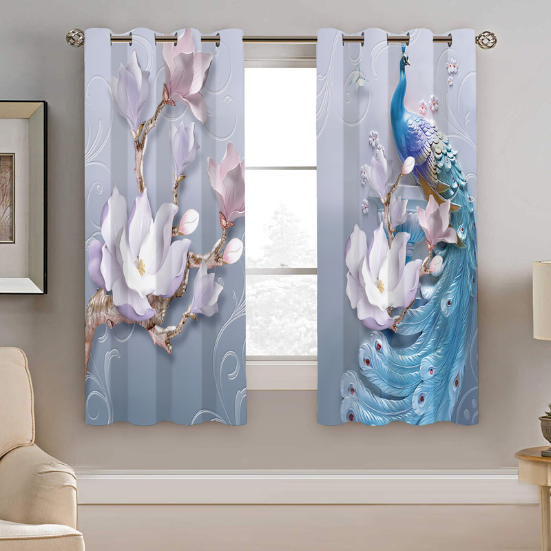 پرده نیروانا طرح طاوس مدل هازان کد 8414 سایز 140×200 سانتی متر