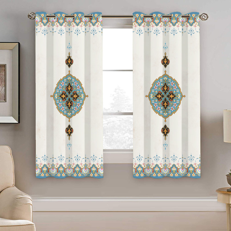 پرده نیروانا طرح سنتی مدل هازان کد 8453 سایز 140×200 سانتی متر