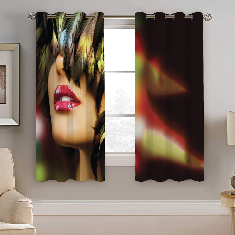 پرده نیروانا طرح چهره مدل هازان کد 8489 سایز 140×200 سانتی متر