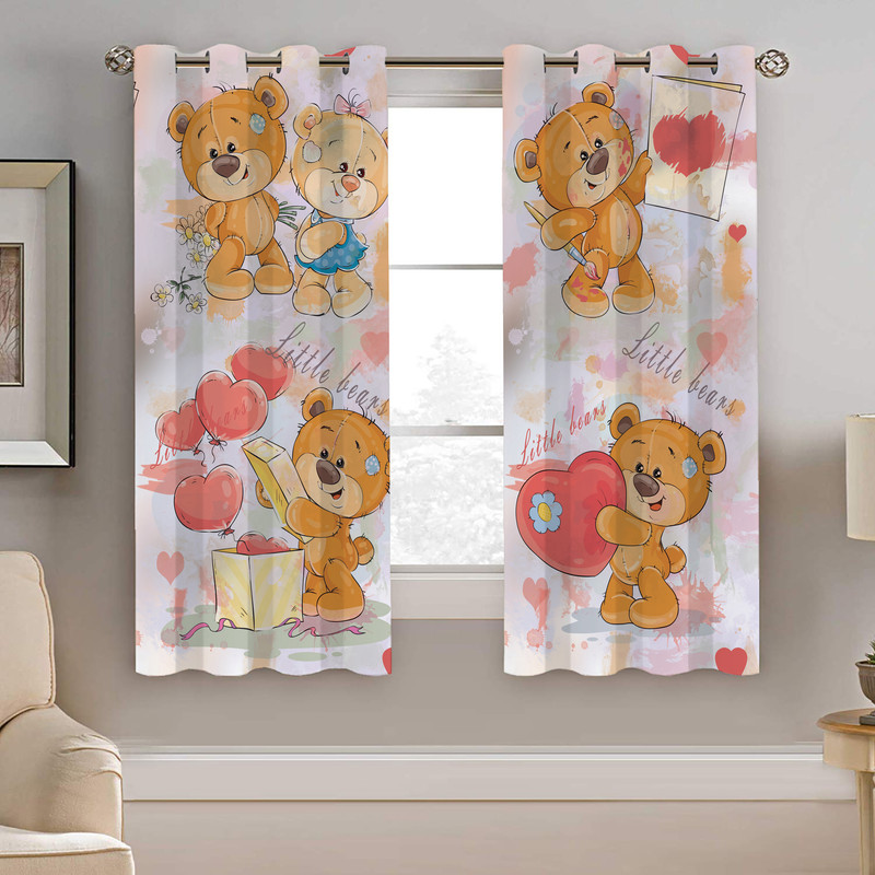 پرده نیروانا طرح خرس کودک مدل هازان کد 8218 سایز 140×200 سانتی متر