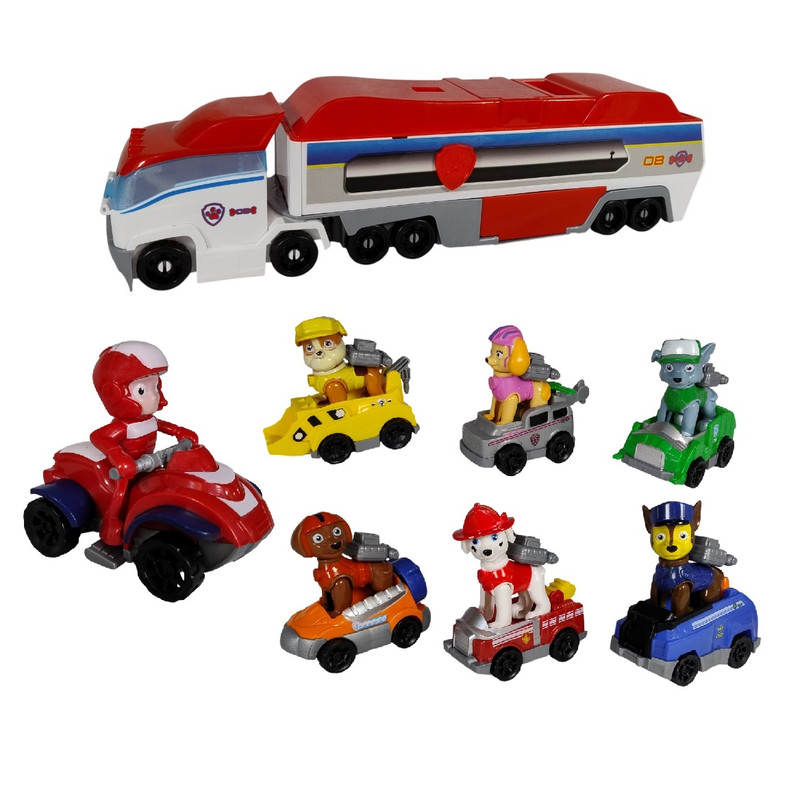 کیت ماشین بازی مدل کامیون سگهای نگهبان مجموعه 8 عددی