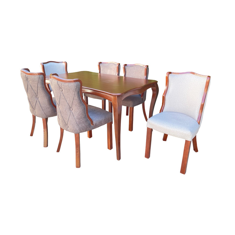 میز و صندلی ناهارخوری شش نفره گالری چوب آشنایی مدل Ro-Flmngo6