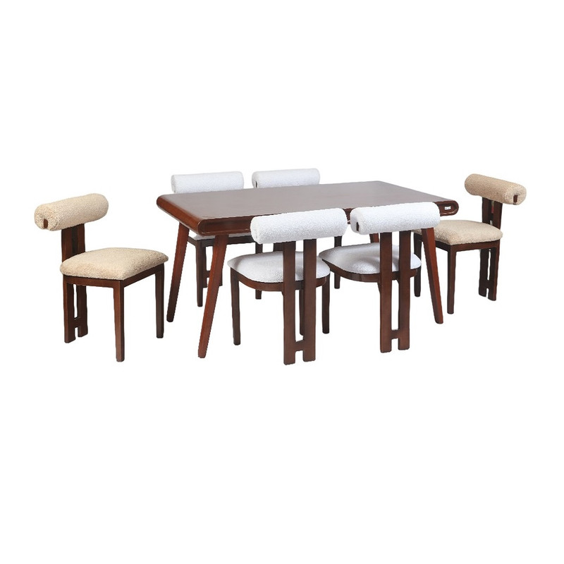 میز و صندلی ناهارخوری شش نفره گالری چوب آشنایی مدل Gh-T-Rad