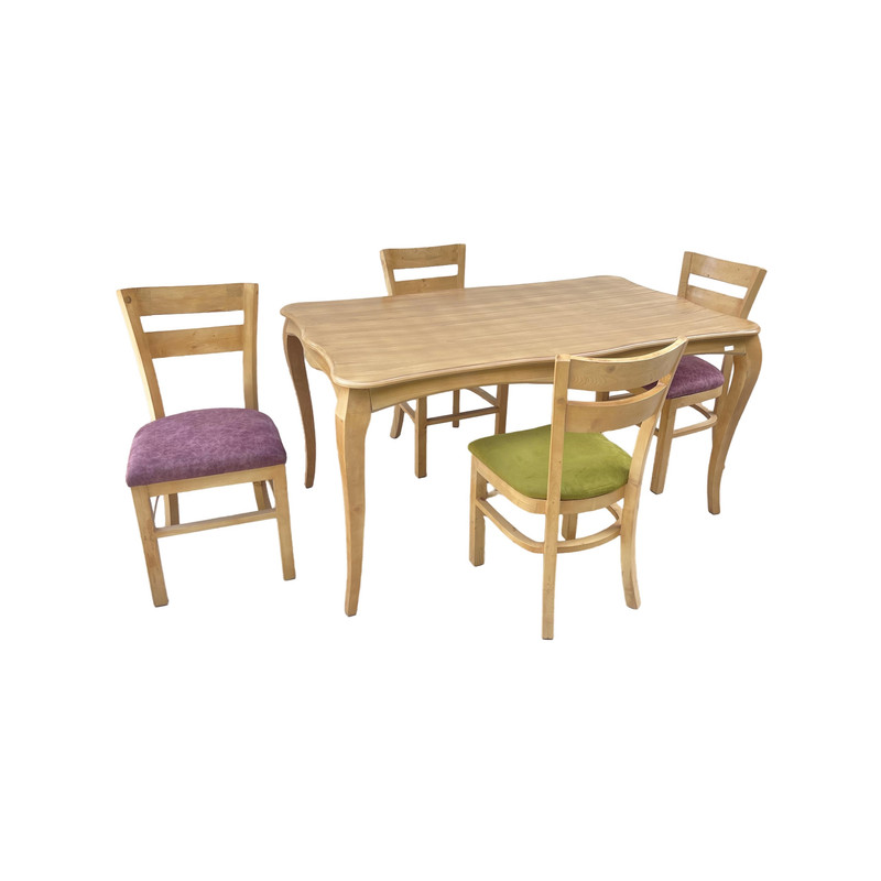 میز و صندلی ناهارخوری 4 نفره گالری چوب آشنایی مدل Khod-2Tir-Mah4