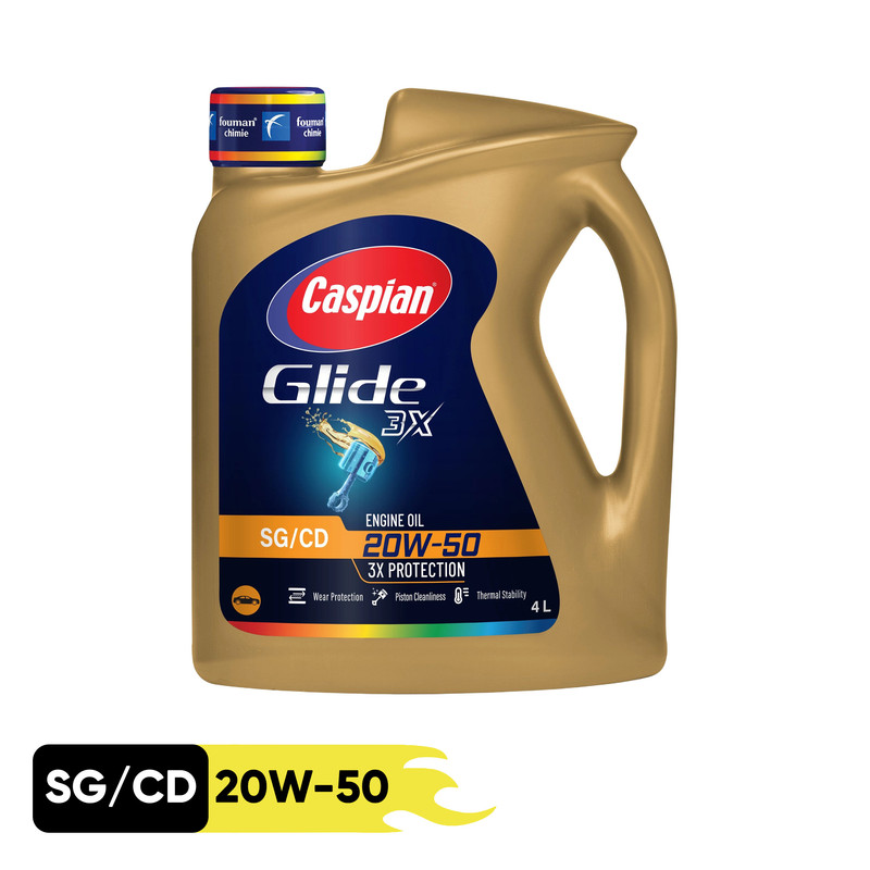 روغن موتور خودرو بنزینی کاسپین مدل 20W-50 SG حجم 4 لیتر 