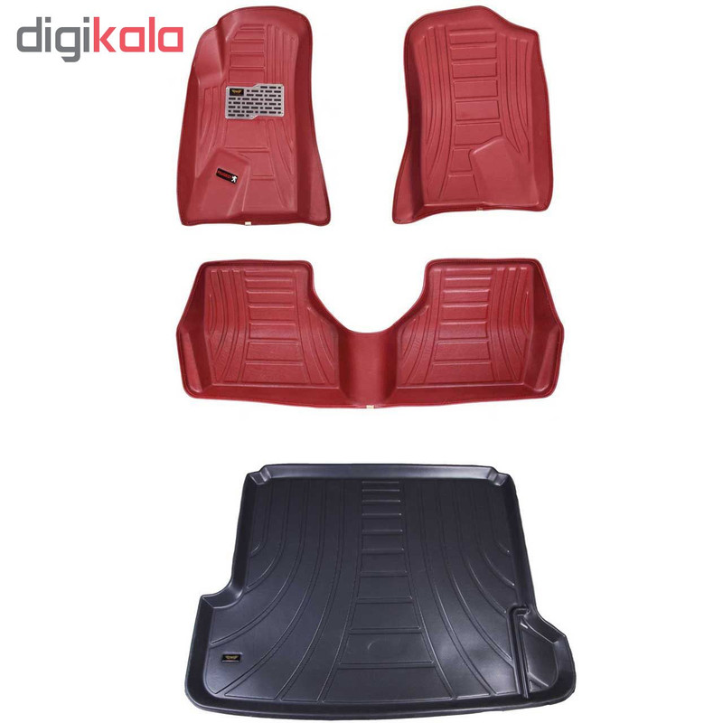 کفپوش سه بعدی خودرو مدل اکو مناسب برای پژو سمند دنا پارس به همراه کفپوش صندوق