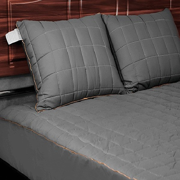 سرویس ملحفه چیداری مدل پددار طرح پنبه دوزی کد 180 دونفره سه تکه