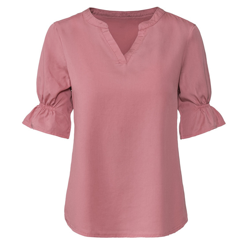 بلوز آستین کوتاه زنانه اسمارا مدل لایوسل کد 13277684