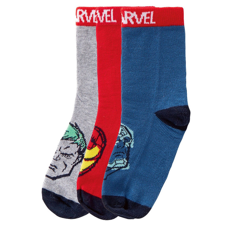 جوراب ساق بلند پسرانه مارول مدل my9495 مجموعه 3 عددی