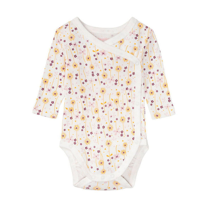 بادی آستین بلند نوزادی لوپیلو مدل گل گلی