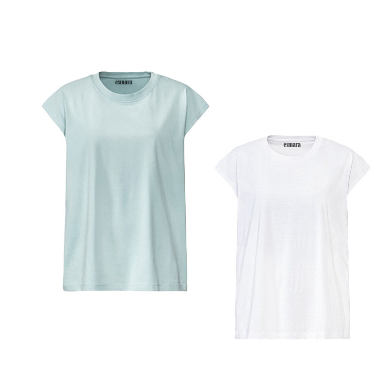 تی شرت آستین کوتاه زنانه اسمارا مدل 1030 مجموعه دو عددی