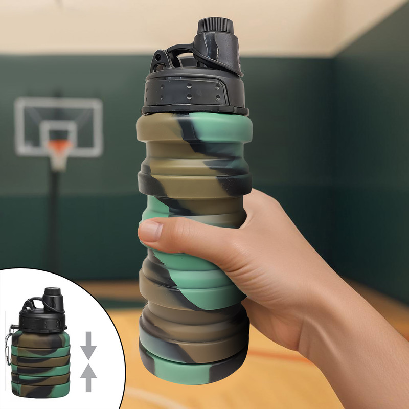 قمقمه مدل سیلیکونی تاشو 999999 گنجایش 1 لیتر