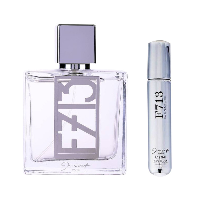 ادو پرفیوم مردانه ژک ساف مدل F713 حجم 100 میلی لیتر به همراه عطر جیبی مردانه ژک ساف مدل F713 حجم 22 میلی لیتر