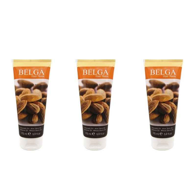 ماسک مو بلگا مدل بادام  حجم 175 میلی لیتر بسته 3 عددی