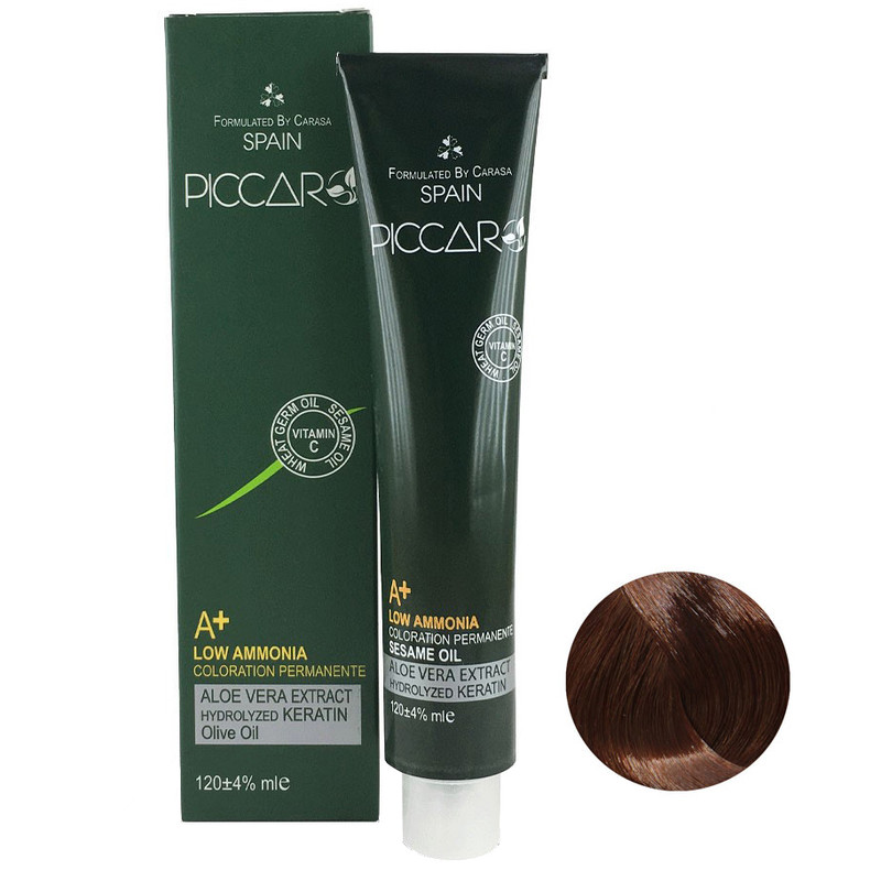 رنگ مو پیکارو شماره 6.35 حجم 120 میلی لیتر رنگ بلوند تنباکویی تیره