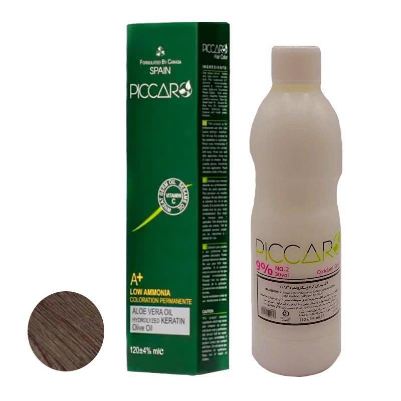 رنگ مو پیکارو شماره 6.88 حجم 120 میلی لیتر رنگ بلوند کاراملی تیره به همراه اکسیدان پیکارو مدل 2 نه درصدی حجم 150 میلی لیتر