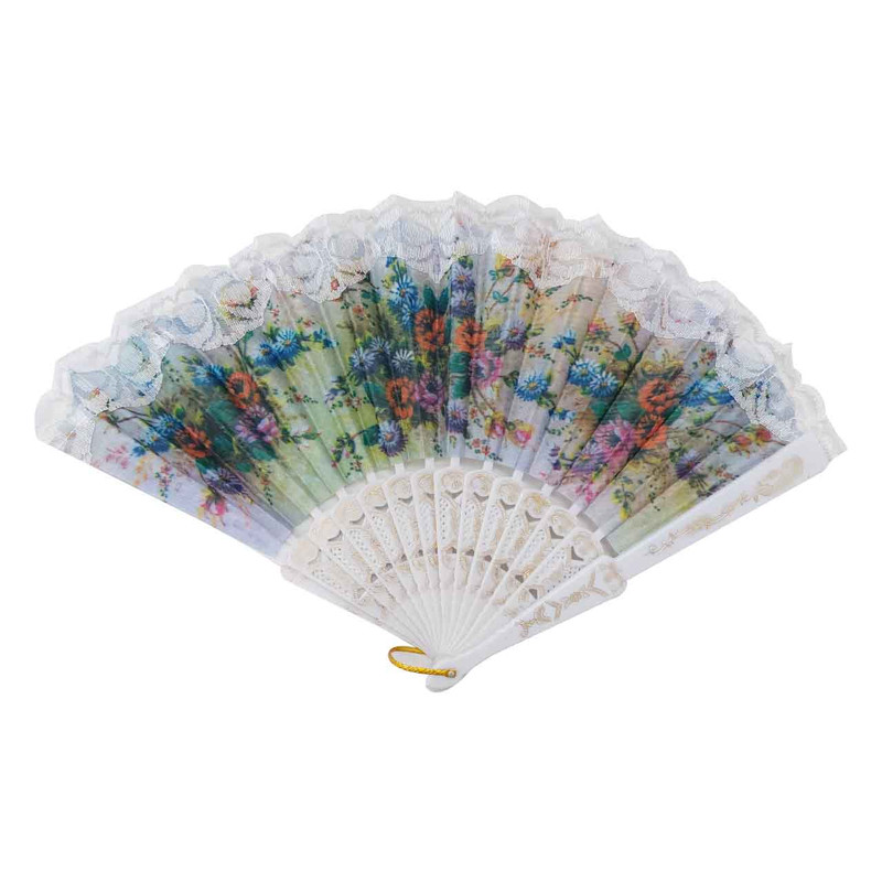 بادبزن دستی طرح گل کد BB4