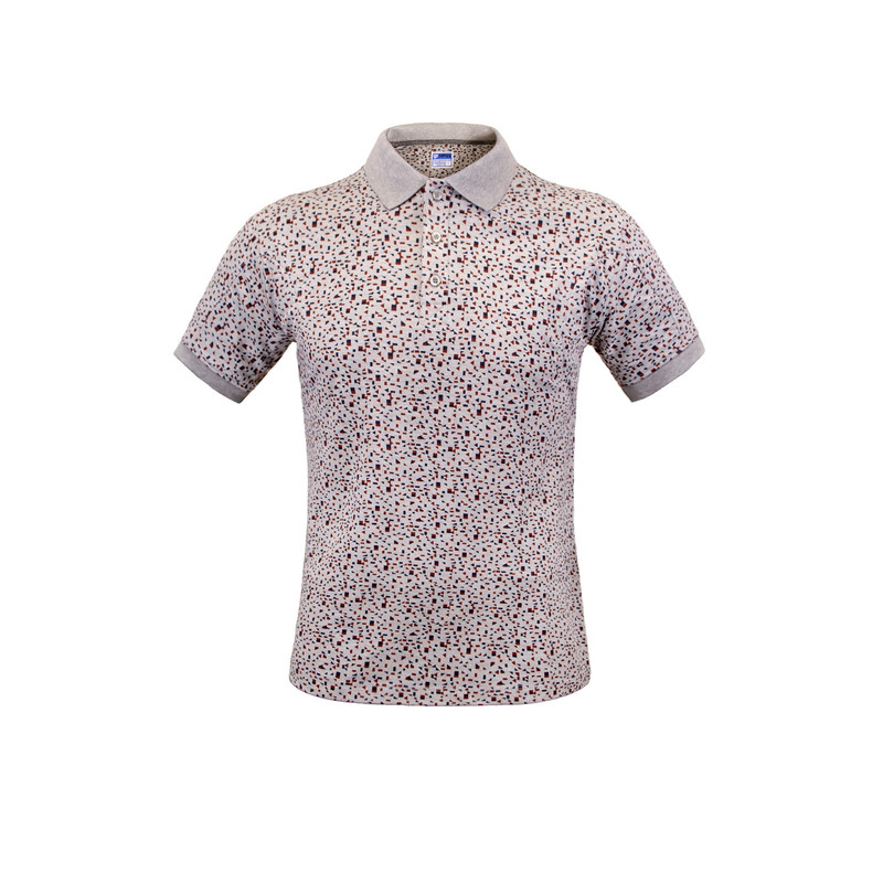 پولوشرت آستین کوتاه مردانه تاپیک مدل ضدتعریق دیما طرح ملانژ رنگ قرمز