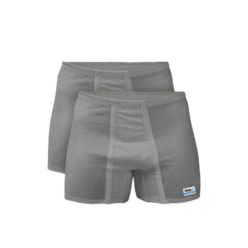 شورت پادار مردانه تاپیک مدل نخی رنگ طوسی مجموعه 2 عددی