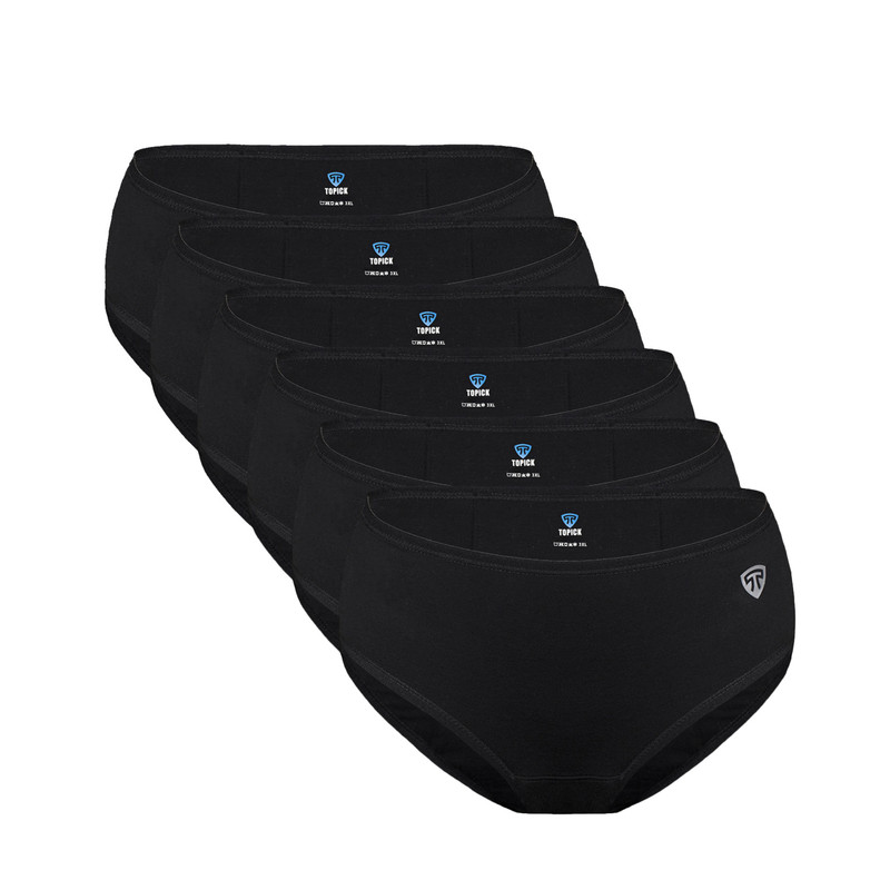 شورتکس  زنانه تاپیک مدل لایه جاذب ضدحساسیت رنگ مشکی بسته 6 عددی