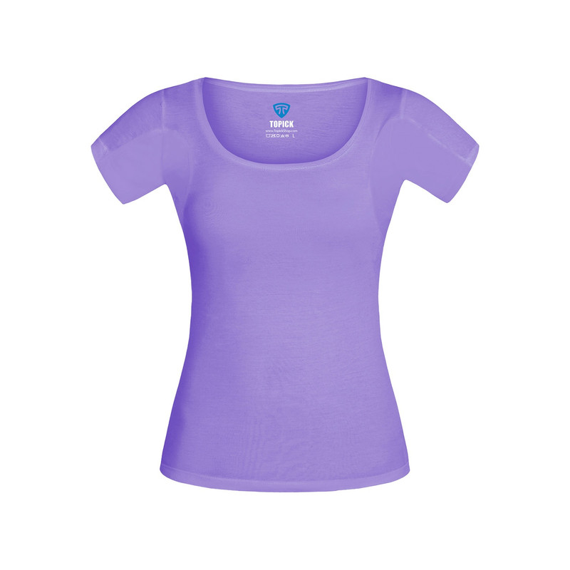 تی شرت آستین کوتاه زنانه تاپیک مدل ضد تعریق مودال رنگ بنفش