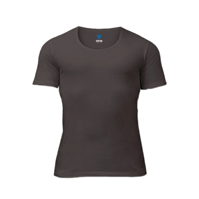 زیرپوش مردانه تاپیک مدل نیم آستین یقه گرد رنگ زغالی