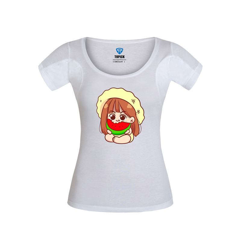 تی شرت آستین کوتاه زنانه تاپیک مدل ضدتعریق طرح دختر