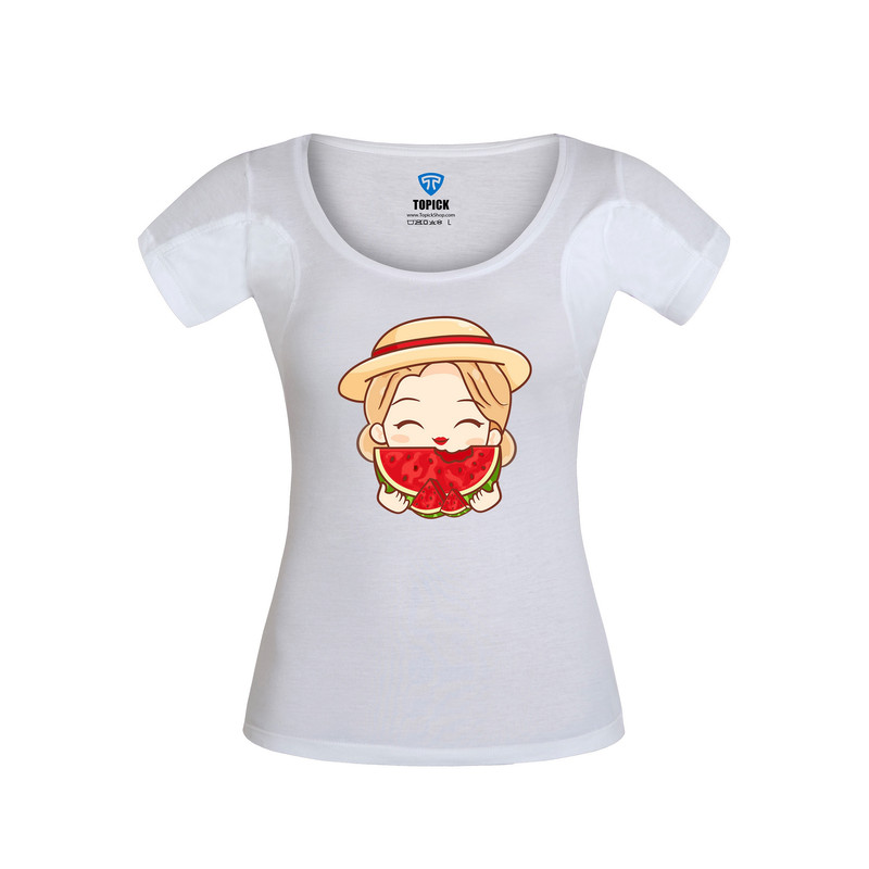 تی شرت آستین کوتاه زنانه تاپیک مدل ضدتعریق رنگ سفید