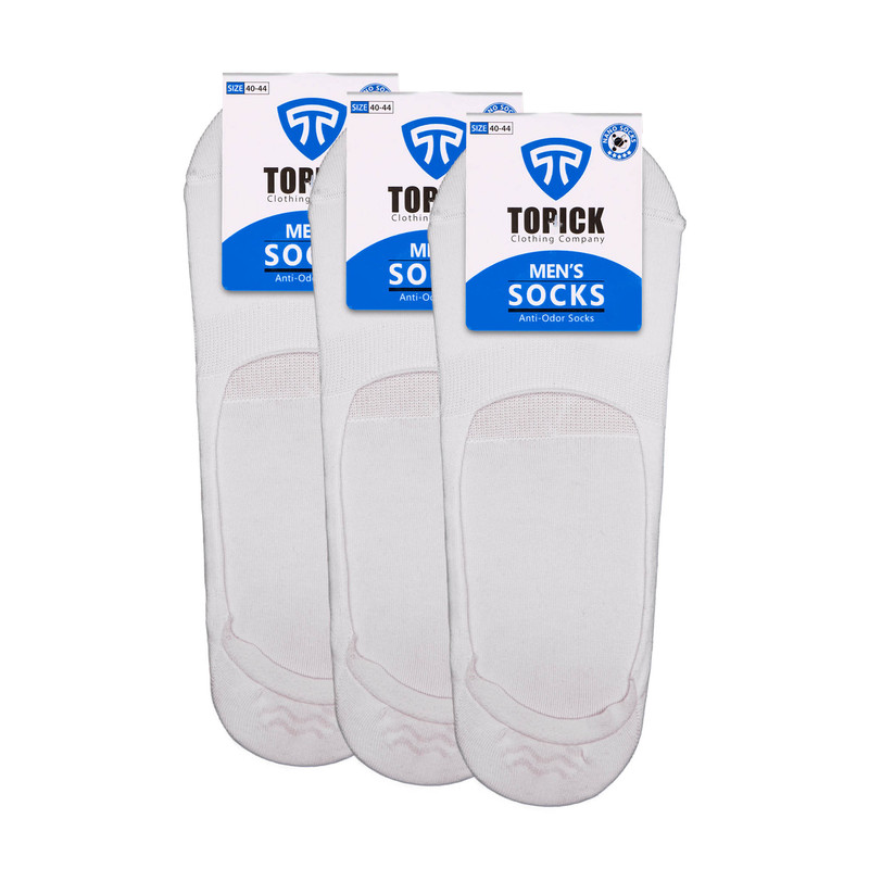 جوراب کالج مردانه تاپیک مدل نانو آنتی باکتریال بسته سه عددی رنگ سفید