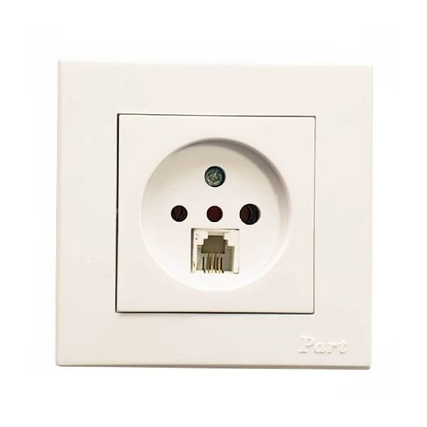 پریز تلفن دو منظوره پارت الکتریک مدل تابش