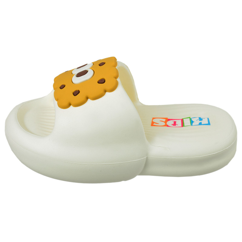 دمپایی دخترانه مدل بیسکوییتی کد WH.3712 رنگ سفید