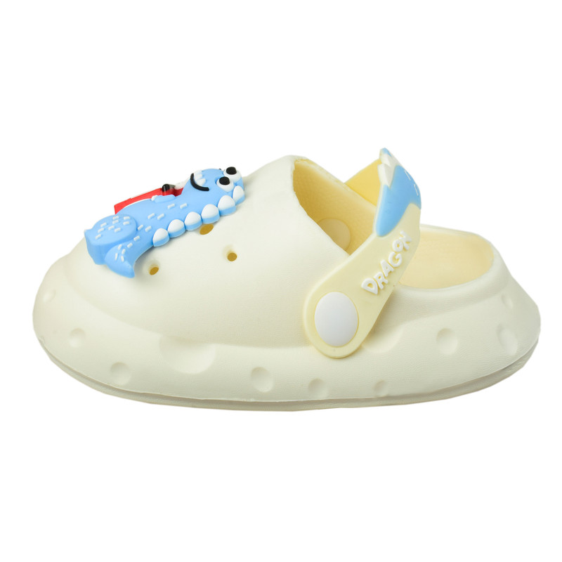 صندل پسرانه پایون مدل دایاناسور خندان کد WH.3716 رنگ سفید