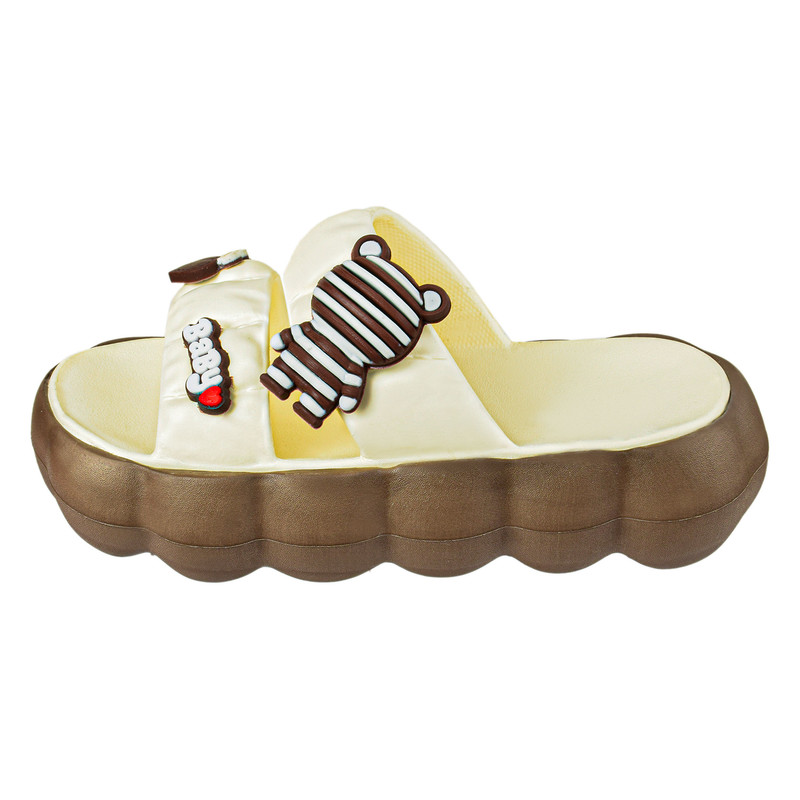 دمپایی زنانه زیتون مدل Baby Loving Teddy BR.4217