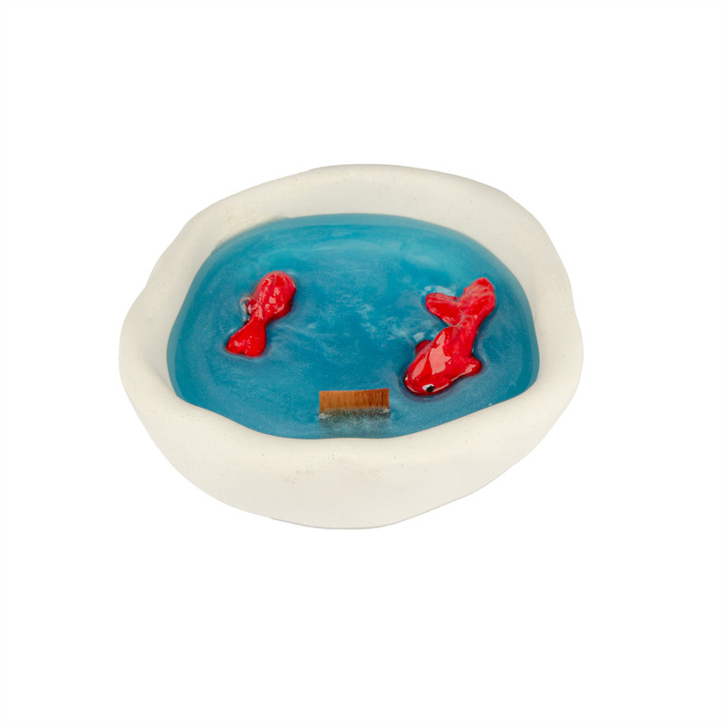 شمع دست ساز مدل ژله ای حوض ماهی