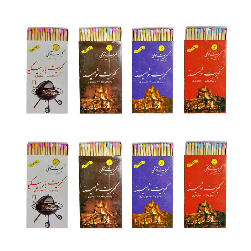 کبریت توکلی مدل شومینه بسته 8 عددی