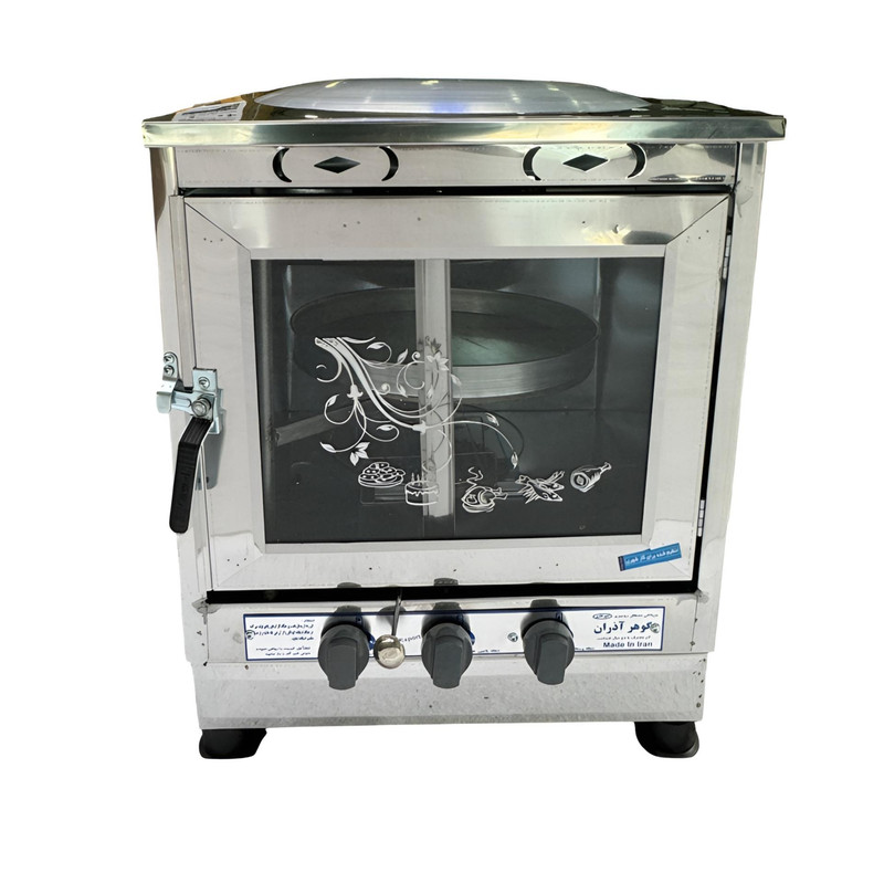 تنور گازی گوهر آذران مدل سه شعله ساج دار درب پنجره ای