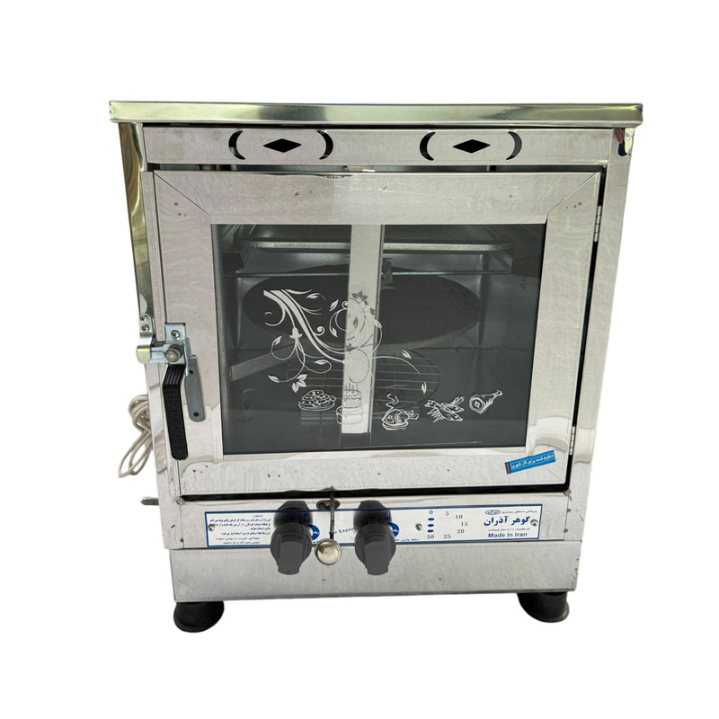 تنور گازی گوهر آذران مدل دو شعله جوجه گردان دار درب پنجره ای