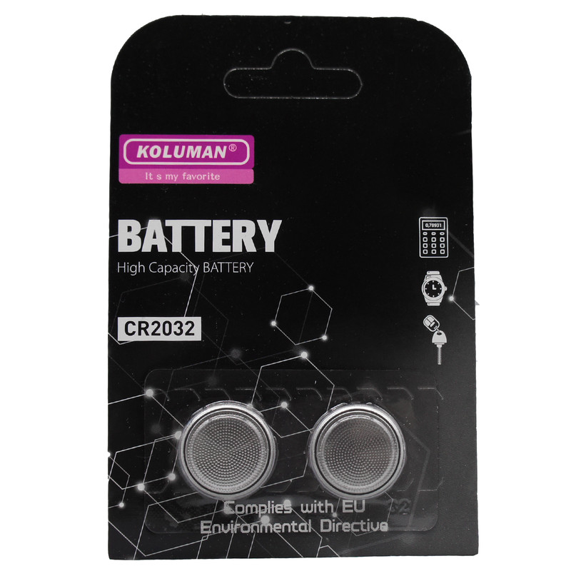 باتری سکه ای کلومن مدل CR2032 بسته دو عددی