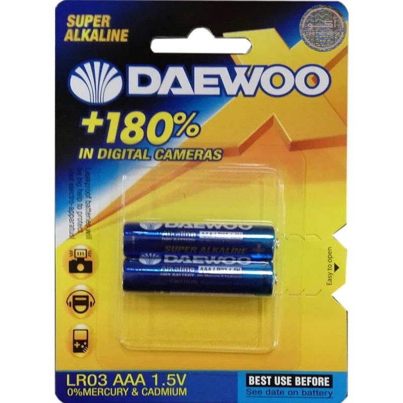 باتری نیم قلمی دوو مدل LR03 بسته 2 عددی