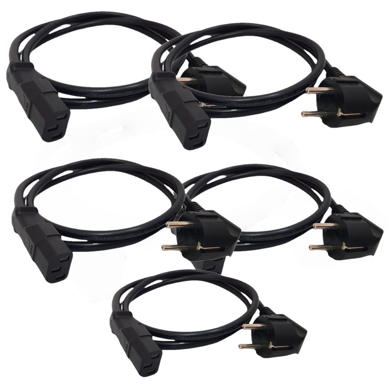 کابل برق سه پین منبع تغذیه کامپیوتر مدل 53.607 طول 1 متر بسته 5 عددی