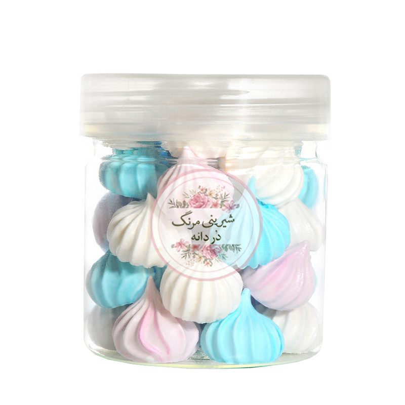 شیرینی مرنگ مخلوط بلوبری و نارگیلی و شاتوت در دانه - 40 گرم