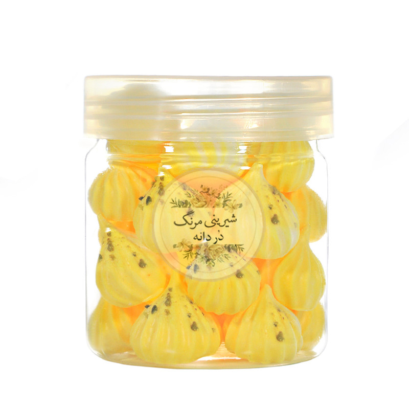 شیرینی مرنگ در دانه  طعم زعفران پسته - 40 گرم