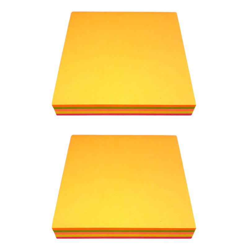 کاغذ یادداشت برچسب دار 100 برگ مدل استیک نوت رنگی بسته 2 عددی