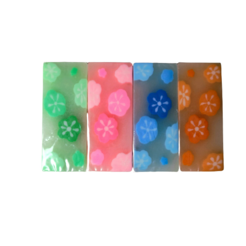 پاک کن مدل مغزدار ژله ای طرح شکوفه مجموعه 4 عددی