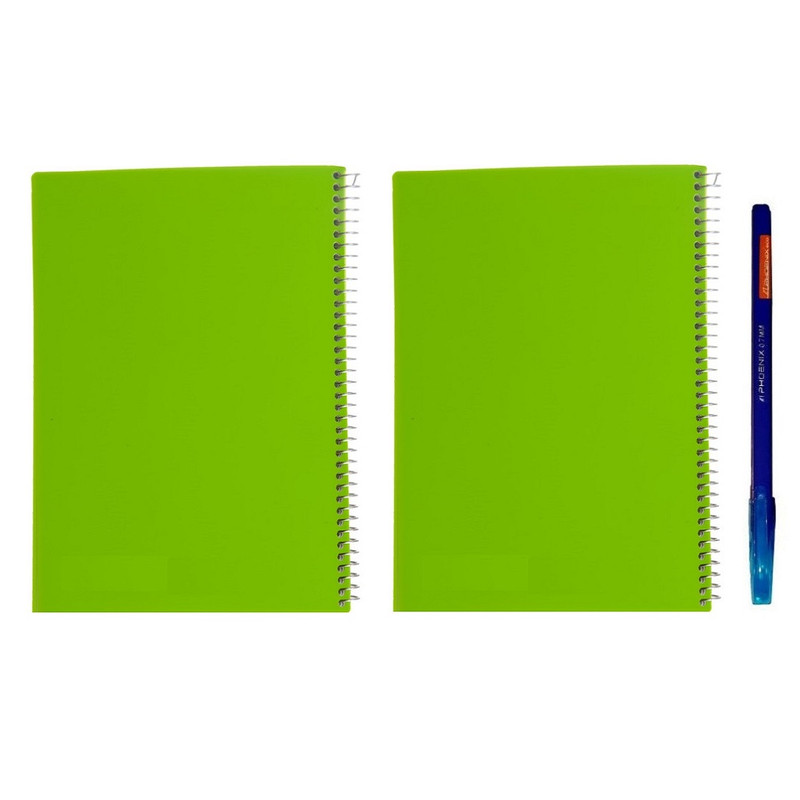 دفتر مشق 100 برگ مدل ساده به همراه خودکار مجموعه 3 عددی