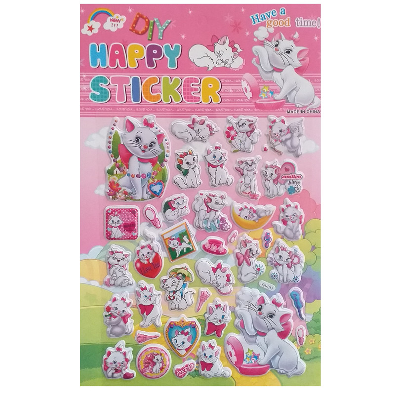 برچسب مدل برجسته گربه اشرافی کد 001