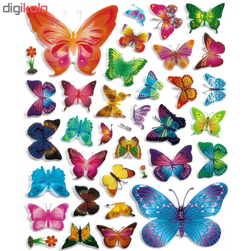 استیکر برجسته طرح پروانه مدل papillon- HY 038